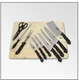 HOME BASICS 11 PIECE STAINLESS STEEL KITCHEN KNIFE & WOOD CUTTING BOARD SET
