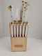 Farberware Professional 15-Pc. White Handle Cutlery Block Set, VERY GOOD