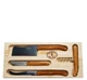 Laguiole Jean Dubost 4-Piece Cheese & Wine Set w/Olive Wood Handles