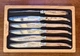 Laguiole En Aubrac Plated 6-Piece Steak Knife Set with Aubrac Wood Handles NIB