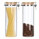 KKC HOME ACCENTS Sealed Glass Spaghetti Storage Containers,Pasta Jars with Airti