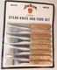 Jim Beam 8 Piece Steak Knife and Fork Set Wood & Stainless Steel--NIP73638