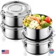 Skybooly 4 Pcs Stainless Steel Bento Box 101 oz Reusable 304 Stainless Steel Foo