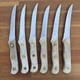 Set of 6 Vintage Chicago Cutlery Stainless Steel Wood Handled 103S Steak Knives