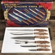 Vintage 1970&rsquo;s Deluxe 6 pce Kitchen Knife Set Japan Stainless Steel Full Tang