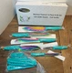 Marco Almond Kitchen Knife Set, KYA37 12-Piece Rainbow Titanium Stainless Steel 