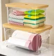FELIZHOUSE 2 Pack Trash Bag Holder with Bamboo Lid, Stackable Garbage Bag Dispen