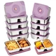 GIUOIDUO 12-Piece Stainless Steel Snack Containers Reusable, Grab and Go 2 Compa