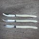 3 Cutco 1759 JI Serrated Blade Pearl White Handle Table Steak Knife Made In US