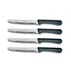Cuisinox Steak Knives Set of 4 Black Polypropylene Handle with Rounded Tip