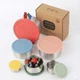 Alpine Elevation 12 Pcs - 6 Stainless Steel Containers + 6 Silicone Lids | 304 S
