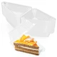 Goiio 100pk Cake Slice Plastic Containers 4.33in Hinged Lid Cheesecake