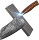 TUO TC0702H 7'' Cutlery Cleaver Knife Japanese AUS-10 Damascus Hammered Steel