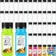 100x 2oz Clear Plastic Juice Bottles w/ Lids for Liquids - Reusable Roshtia