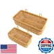 AceList Boho Hand-Woven Wall Hanging Storage Baskets - 2 Pc Set
