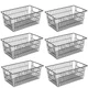 GEDLIRE 15.2" Metal Wire Baskets - 6 Pack Pantry & Freezer Storage Organizers