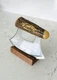 ALASKA ULU KNIFE With Moose Antler Handle By The Ulu Factory w/Wood Stand