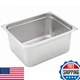 Winco Half Size 6" Deep Metal Food Pan/Steam Table Pan, Anti-Jam, 22 Gauge