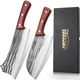 Topfeel 2PCS Meat Cleaver & Heavy Duty Bone Chopper Knife Set, Hand Forged Ge...