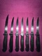 Set Diamond Cut 7 pc Steak Knives Stainless Steel