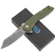 CJRB Kicker Recoil Lock Folding Pocket Knife Green G10 Handle