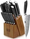 HOSHANHO 16-Piece Knife Set with Block, Ultra Sharp High Carbon Powder Steel Kni