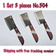 NO.504 3 PCS  QUALITY KNIVES THAI KIWI BRAND WOOD HANDLE KITCHEN TOOL BLADE 3.0"