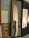 CUTCO Santoku Chef Knife 2166 KR White Swirl Handle Engraved On Blade