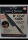 The Trusted Butcher 8" Chef Knife w/ Protective Cover - As Seen On TV - New