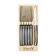 Laguiole Silhouette Steak Knife Set Silver Stainless Steel 6 Knives Inox 430