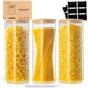 SENTVEND 73 Oz Glass Storage Jars with Bamboo Lids - 3 Pack Clear Glass Canister