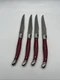 Vintage Laguiole Jean Dubost Knives Bee / Red Handle - Set Of 4