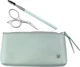 New Zwilling Twinox Eyebrow Set Stainless Scissors & Spoolie Green Leather Case