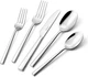 KINGSTONE Silverware Set, 30-Piece Forged Flatware Set 30-Piece, Silver 