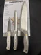 Farberware 3 Piece Triple-Riveted Chef Knife Set White Stainless Steel
