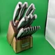 Cuisinart 17-pc Knife/Sharpener Wood Block Set Professional Hammered No Scissors