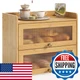 JANSNIMEN Large Bread Box Kitchen Countertop Wooden Double Layer Breadbox Organi