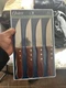 Oster Albright Steak Knife Set 4-Piece Serrated Stainless Steel Wood Handle