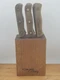 Vtg.Chicago Cutlery 6 Pc.103S Walnut Handle Knife Set W/Oak Block
