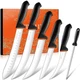 TIVOLI 6 PCS Professional Butcher Knife Set, Game Processing Knife Set, Non-Slip