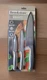 Brookstone Essential 3pc. Chef Knife Set Full-Tang Stainless Steel w/Sheath -NEW