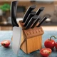 Rada Cutlery Anthem Oak Block Set G458 Black Handles