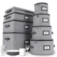 HOMELUX THEORY 8pc Hard Shell China Storage Containers Light Gray Mug Plate