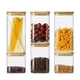 Homtop Glass Food Storage Containers with Lids 6 Pack(25oz/37oz/50oz), High Boro