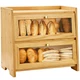 VEDALIO Bread Box For Kitchen Countertop, Corner, Wood Breadbox, Rustic Storage