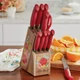 The Pioneer Woman Sweet Rose Stainless Steel Knife Block Set Red 11 Pieces
