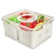 ShopWithGreen Refrigerator Storage Container w/Lid, Handle, Dividers, Fruit/Veg