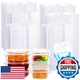 Blushtier 100 Pcs Reusable Double Compartment Snack Containers with Lids, 5 oz P