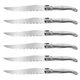 FSYGloryGlides Laguiole Style Steak Knives Set of 6, Serrated Stainless Steel...