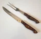 Vtg Lifetime Cutlery Jet-Cut Stainless Japan D 400 Carving Knife & Fork 2pc Set